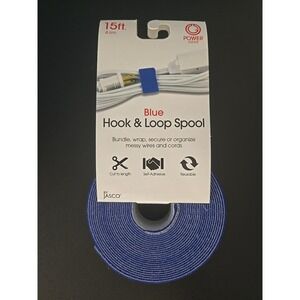 Power Gear Hook & Loop Spool 3/4" x 15' Blue NEW Bundle Wrap Secure Wires Cords